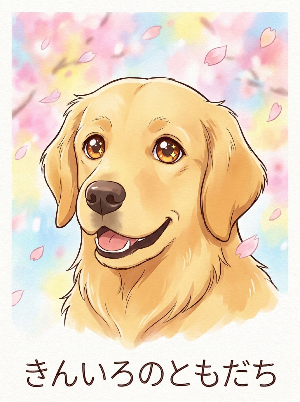 Portrait de chien en style manga