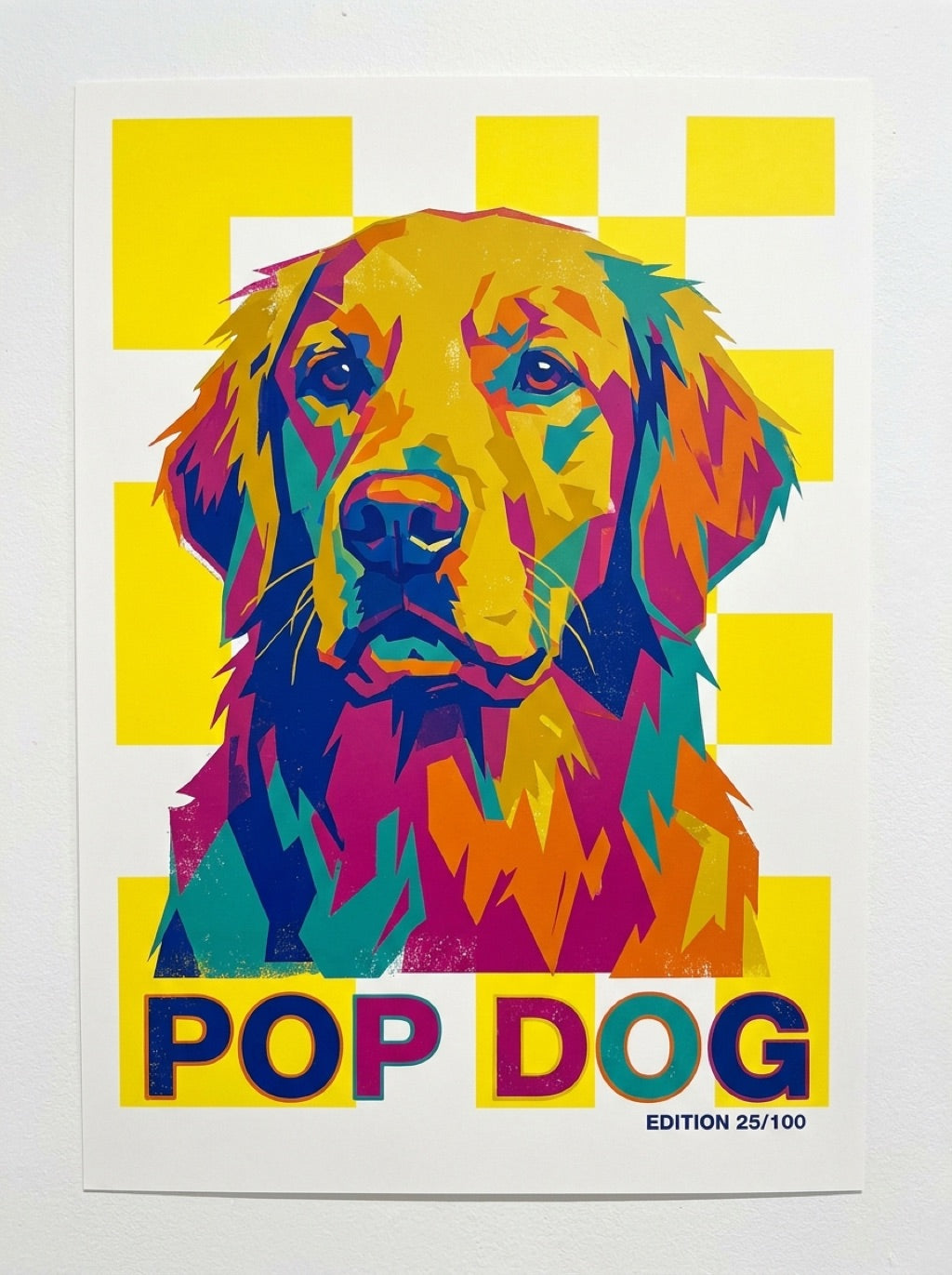 Portrait de chien en style pop art coloré